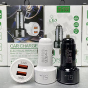 51W Dual Port QC3.0 USB 33W + 18W Fully Compatible Car Charger(Black)