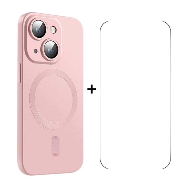 For iPhone 15 ENKAY MagSafe Matte TPU Phone Case with Lens Film & Screen Glass Film(Pink) - free shipping - PMC TechLife - Order now!