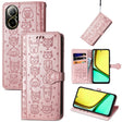 For Realme C67 4G Cat and Dog Embossed Leather Phone Case(Rose Gold) - C67 Cases by PMC TechLife | Online Shopping South Africa | PMC TechLife | Buy Now Pay Later Mobicred