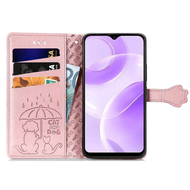 For Ulefone Note 15 Cat and Dog Embossed Leather Phone Case(Rose Gold) - Ulefone Cases by PMC Jewellery | Online Shopping South Africa | PMC Jewellery | Buy Now Pay Later Mobicred