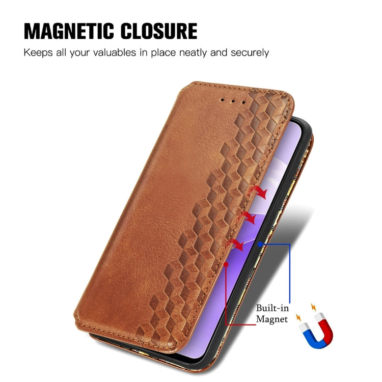For Ulefone Note 15 Cubic Grid Pressed Magnetic Leather Phone Case(Brown) - Ulefone Cases by PMC Jewellery | Online Shopping South Africa | PMC Jewellery | Buy Now Pay Later Mobicred