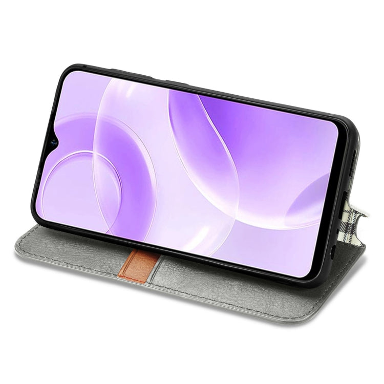 For Ulefone Note 15 Cubic Grid Pressed Magnetic Leather Phone Case(Grey) - Ulefone Cases by PMC Jewellery | Online Shopping South Africa | PMC Jewellery | Buy Now Pay Later Mobicred