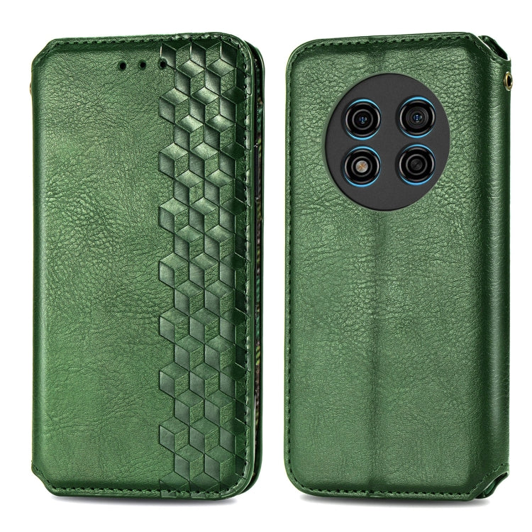 For Ulefone Note 15 Cubic Grid Pressed Magnetic Leather Phone Case(Green) - Ulefone Cases by PMC Jewellery | Online Shopping South Africa | PMC Jewellery | Buy Now Pay Later Mobicred
