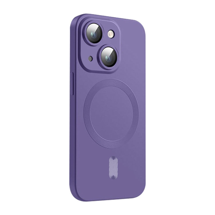 For iPhone 15 ENKAY MagSafe Matte TPU Phone Case with Lens Film(Purple) - iPhone 15 Cases by ENKAY | Online Shopping South Africa | PMC TechLife | Buy Now Pay Later Mobicred
