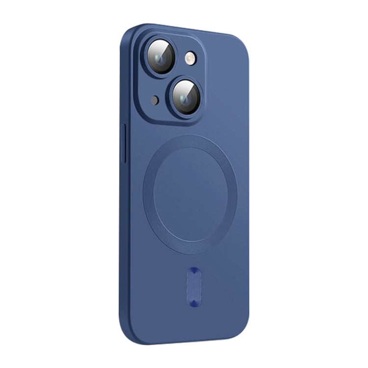 For iPhone 14 Plus ENKAY MagSafe Matte TPU Phone Case with Lens Film(Dark Blue) - iPhone 14 Plus Cases by ENKAY | Online Shopping South Africa | PMC TechLife