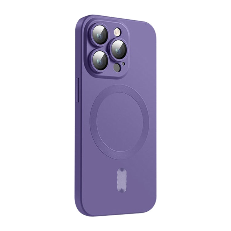 For iPhone 14 Pro ENKAY MagSafe Matte TPU Phone Case with Lens Film(Purple) - iPhone 14 Pro Cases by ENKAY | Online Shopping South Africa | PMC TechLife