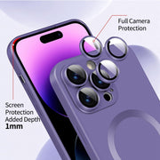 For iPhone 15 Plus ENKAY MagSafe Matte TPU Phone Case with Lens Film(Purple)