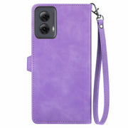 For Motorola Moto G Power 5G 2024 Embossed Flower Zipper Leather Phone Case(Purple)