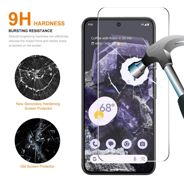 For Google Pixel 8 10pcs ENKAY Hat-Prince 0.26mm 9H 2.5D High Aluminum-silicon Tempered Glass Film - free shipping - PMC TechLife - Order now!