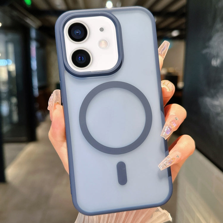 For iPhone 12 Transparent TPU Hybrid PC Magsafe Phone Case(Blue) - iPhone 12 / 12 Pro Cases by PMC TechLife | Online Shopping South Africa | PMC TechLife