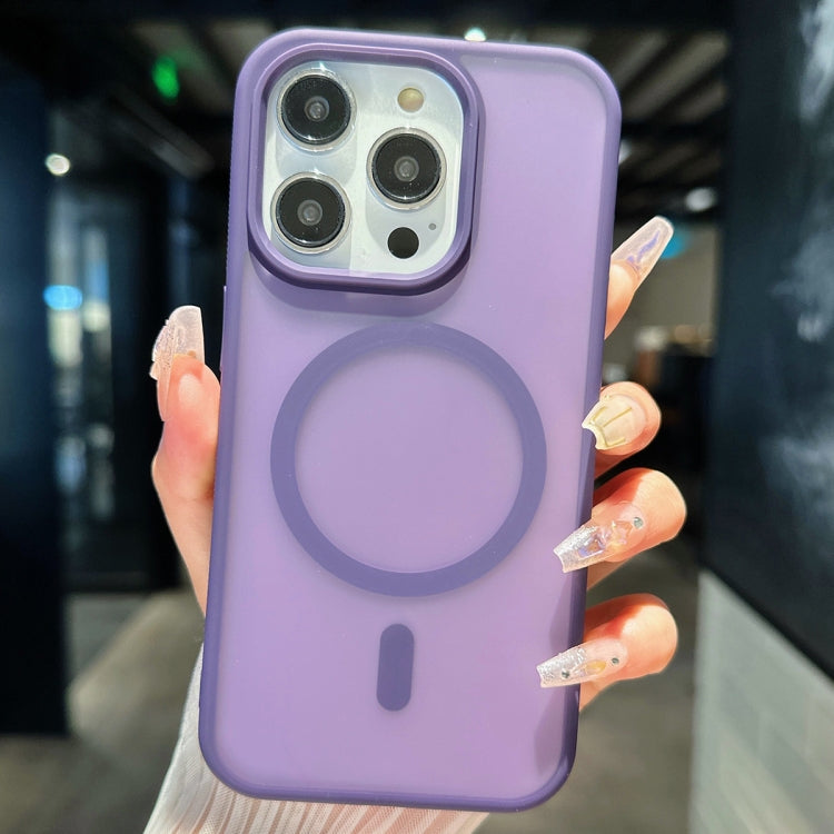 For iPhone 14 Pro Transparent TPU Hybrid PC Magsafe Phone Case(Purple) - iPhone 14 Pro Cases by PMC TechLife | Online Shopping South Africa | PMC TechLife