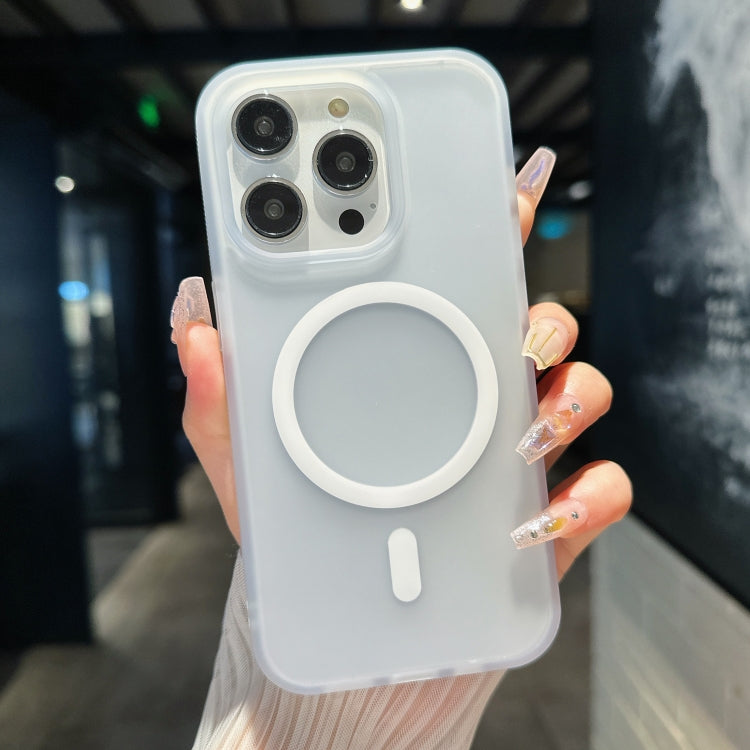 For iPhone 16 Pro Transparent TPU Hybrid PC Magsafe Phone Case(White) - iPhone 16 Pro Cases by PMC TechLife | Online Shopping South Africa | PMC TechLife | Buy Now Pay Later Mobicred