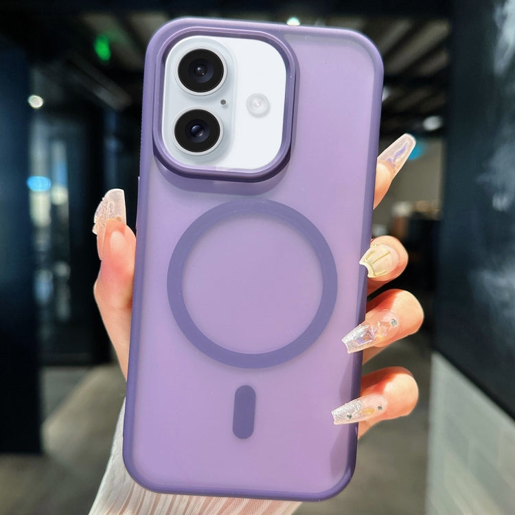 For iPhone 16 Transparent TPU Hybrid PC Magsafe Phone Case(Purple) - iPhone 16 Cases by PMC TechLife | Online Shopping South Africa | PMC TechLife | Buy Now Pay Later Mobicred