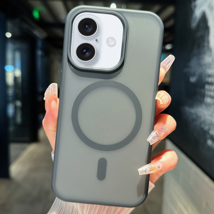 For iPhone 16 Transparent TPU Hybrid PC Magsafe Phone Case(Black) - iPhone 16 Cases by PMC TechLife | Online Shopping South Africa | PMC TechLife | Buy Now Pay Later Mobicred