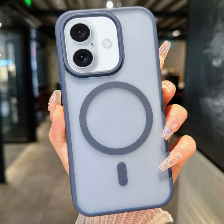For iPhone 16 Transparent TPU Hybrid PC Magsafe Phone Case(Blue) - iPhone 16 Cases by PMC TechLife | Online Shopping South Africa | PMC TechLife | Buy Now Pay Later Mobicred