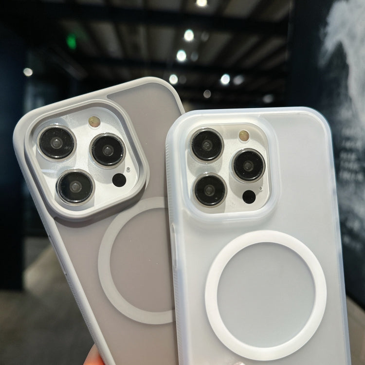 For iPhone 16 Pro Transparent TPU Hybrid PC Magsafe Phone Case(White) - iPhone 16 Pro Cases by PMC TechLife | Online Shopping South Africa | PMC TechLife | Buy Now Pay Later Mobicred