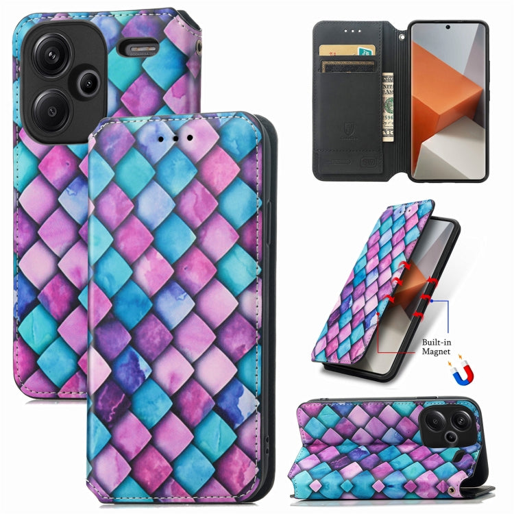 For Xiaomi Redmi Note 13 Pro+ CaseNeo Colorful Magnetic Leather Phone Case(Purple Scales) - Note 13 Pro+ Cases by PMC TechLife | Online Shopping South Africa | PMC TechLife | Buy Now Pay Later Mobicred