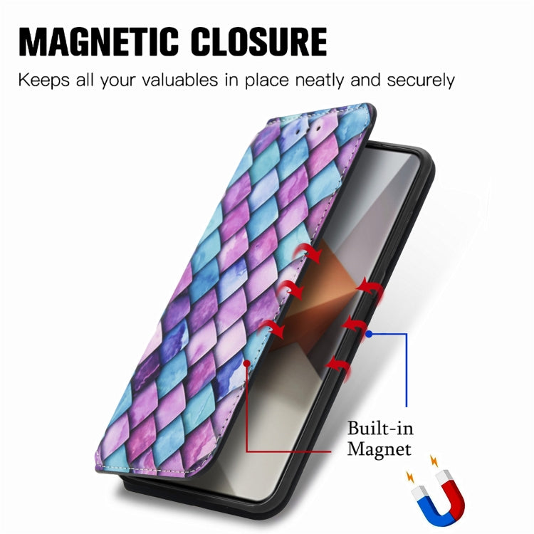 For Xiaomi Redmi Note 13 Pro+ CaseNeo Colorful Magnetic Leather Phone Case(Purple Scales) - Note 13 Pro+ Cases by PMC TechLife | Online Shopping South Africa | PMC TechLife | Buy Now Pay Later Mobicred