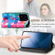For Xiaomi 14 Pro CaseNeo Colorful Magnetic Leather Phone Case(Colorful Cube)