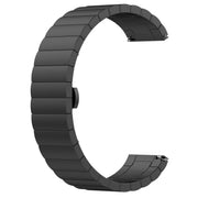 For Garmin Vivoactive 4S One Bead Butterfly Buckle Stainless Steel Metal Watch Band(Black)