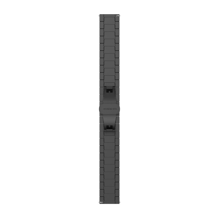 For Garmin Vivoactive 4S One Bead Butterfly Buckle Stainless Steel Metal Watch Band(Black)