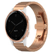 For Garmin Vivoactive 4S One Bead Butterfly Buckle Stainless Steel Metal Watch Band(Rose Gold) - Watch Bands by PMC TechLife | Online Shopping South Africa | PMC TechLife