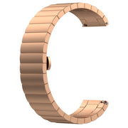For Garmin Vivoactive 4S One Bead Butterfly Buckle Stainless Steel Metal Watch Band(Rose Gold)