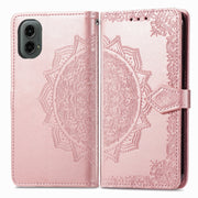 For Motorola Moto G 2024 Mandala Flower Embossed Leather Phone Case(Rose Gold)