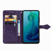For Motorola Moto G 2024 Mandala Flower Embossed Leather Phone Case(Purple)