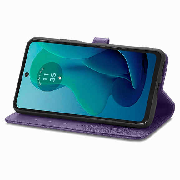 For Motorola Moto G 2024 Mandala Flower Embossed Leather Phone Case(Purple)