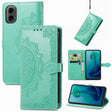 For Motorola Moto G 2024 Mandala Flower Embossed Leather Phone Case(Green) - Motorola Cases by PMC Jewellery | Online Shopping South Africa | PMC Jewellery | Buy Now Pay Later Mobicred