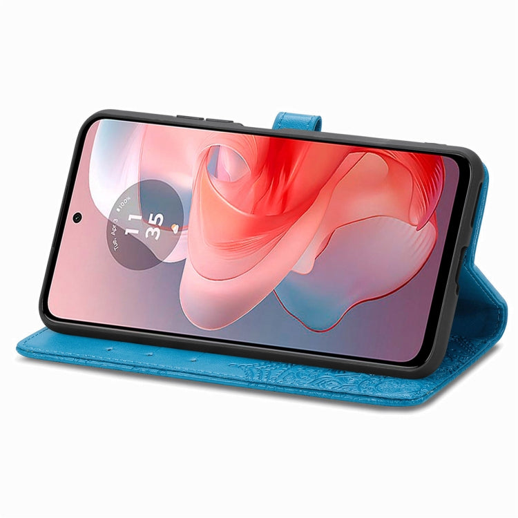For Motorola Moto G Power 2024 Mandala Flower Embossed Leather Phone Case(Blue) - Motorola Cases by PMC Jewellery | Online Shopping South Africa | PMC Jewellery | Buy Now Pay Later Mobicred
