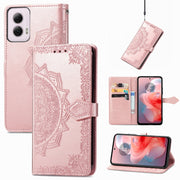 For Motorola Moto G Power 2024 Mandala Flower Embossed Leather Phone Case(Rose Gold)