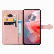 For Motorola Moto G Power 2024 Mandala Flower Embossed Leather Phone Case(Rose Gold)