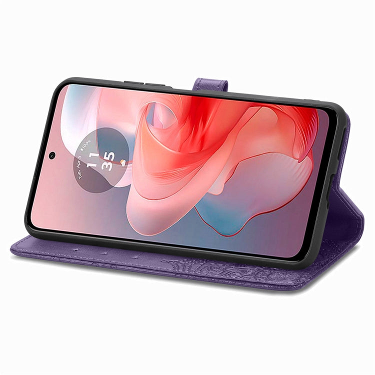 For Motorola Moto G Power 2024 Mandala Flower Embossed Leather Phone Case(Purple)