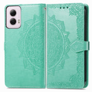 For Motorola Moto G Power 2024 Mandala Flower Embossed Leather Phone Case(Green)