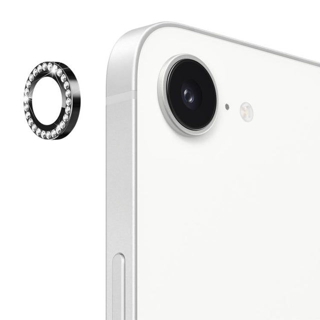 For iPhone 16e ENKAY AR Anti-reflection Individual Diamond Ring Camera Lens Glass Full Film(Black)
