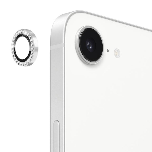 For iPhone 16e ENKAY AR Anti-reflection Individual Diamond Ring Camera Lens Glass Full Film(Silver)