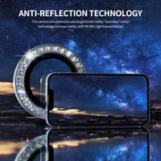 For iPhone 16e ENKAY AR Anti-reflection Individual Diamond Ring Camera Lens Glass Full Film(Sierra Blue)