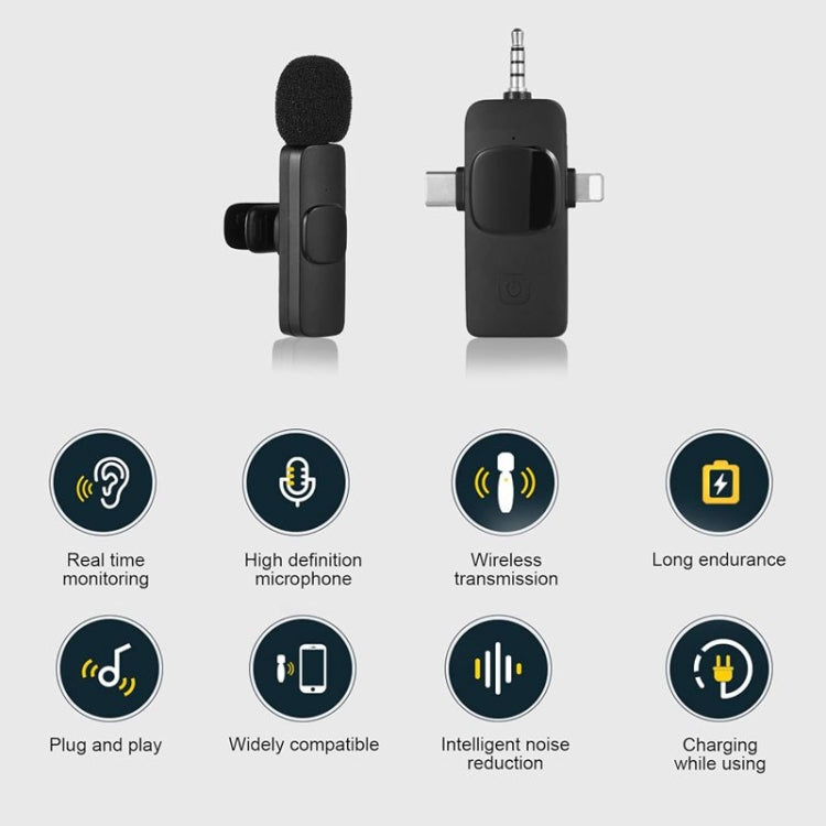 2 in 1 Wireless Lavalier Microphones for iPhone / Android - Microphone by PMC TechLife | Online Shopping South Africa | PMC TechLife | Buy Now Pay Later Mobicred