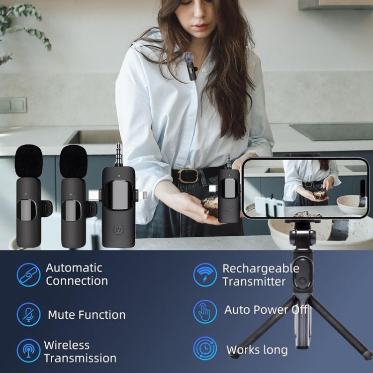2 in 1 Wireless Lavalier Microphones for iPhone / Android - Microphone by PMC TechLife | Online Shopping South Africa | PMC TechLife | Buy Now Pay Later Mobicred