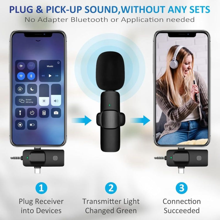 2 in 1 Wireless Lavalier Microphones for iPhone / Android - Microphone by PMC TechLife | Online Shopping South Africa | PMC TechLife | Buy Now Pay Later Mobicred