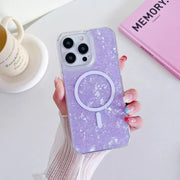For iPhone 13 Pro Shell Texture MagSafe TPU Phone Case(Purple)