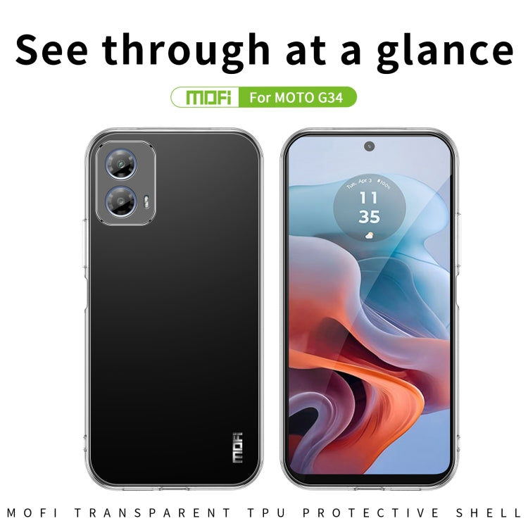 For Motorola Moto G34 MOFI Ming Series Ultra-thin TPU Phone Case(Transparent) - Motorola Cases by MOFI | Online Shopping South Africa | PMC TechLife