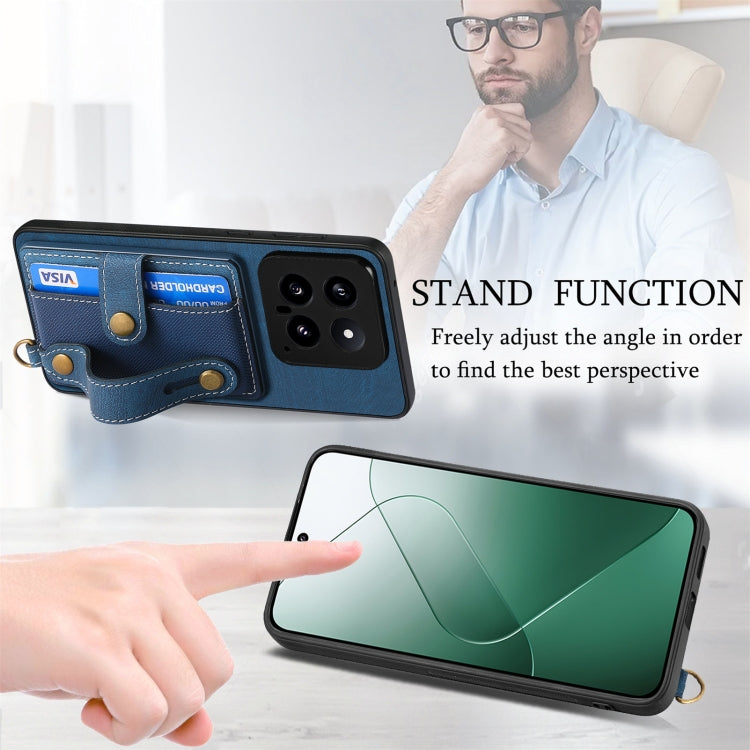 For Xiaomi 14 Retro Cross Wristband Wallet Leather Back Phone Case(Brown) - 14 Cases by PMC TechLife | Online Shopping South Africa | PMC TechLife | Buy Now Pay Later Mobicred