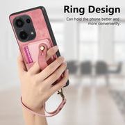 For Xiaomi Redmi Note 13 Pro 4G Retro Cross Wristband Wallet Leather Back Phone Case(Pink)