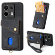 For Xiaomi Redmi Note 13 Pro 5G Retro Card Wallet Fold Leather Phone Case with Strap(Black) - Note 13 Pro Cases by PMC TechLife | Online Shopping South Africa | PMC TechLife | Buy Now Pay Later Mobicred