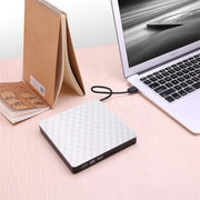 633 Rhombus Pattern USB3.0 Computer Laptop External Optical Drive Burner DVD Write(White)