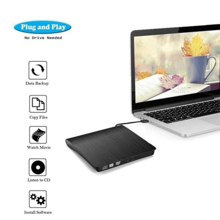 663 High Speed CD DVD Burner USB3.0 Computer Laptop External Optical Drive Burner(White)