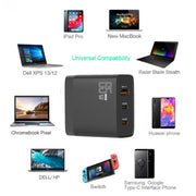 GAN 65W PD45W Dual Type-C / QC3.0 USB  Multi Compatible Charger + 2m USB-C to USB-C Data Cable AU + US Plug Black